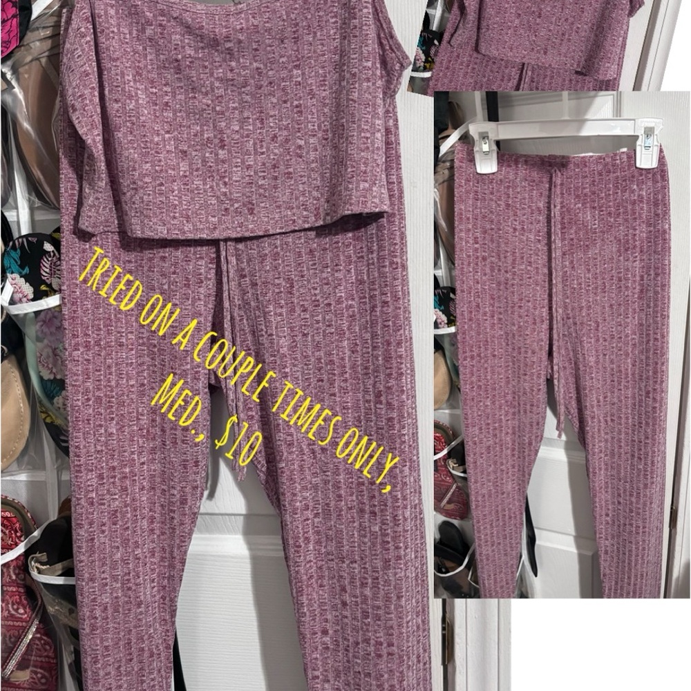 Women's Ribbed Knit Jumpsuit in Purple
